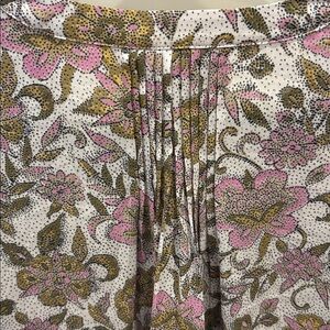 NYDJ Pink and Olive Greenish/Brownish Floral Blouse